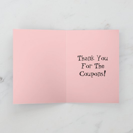 Happy Thrifty Lady Money in Hand Savings Gifts Bedankkaart (Binnen)