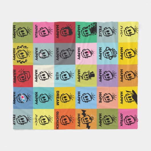 HAPPY THROW FLEECE DEKEN (Voorkant (Horizontaal))