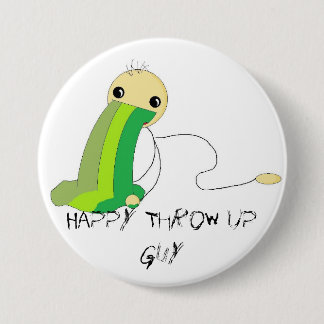 Happy Throw Up Guy (knop) Ronde Button 7,6 Cm
