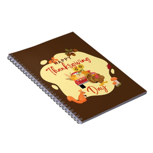 Happy Thx Giving, grappige Thanksgiving Notitieboek (Rechterzijde)