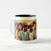 Happy Tiener: vrolijk Mok ontwerp (Voorkant links)