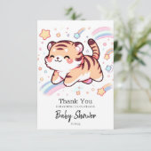 Happy Tiger-Baby shower Bedankkaart (Staand voorkant)