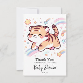 Happy Tiger-Baby shower Bedankkaart