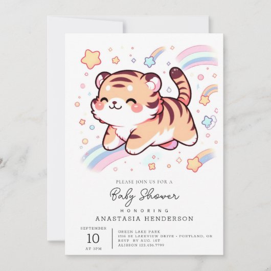 Happy Tiger-Baby shower Kaart (Voorkant)