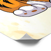 Happy Tiger Cartoon Art Print! Schattigee Tiger Wa Poster (Hoek)