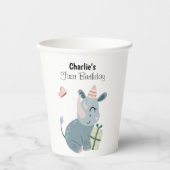 Happy Tiger met feest pet en cadeaus, verjaardag Papieren Bekers (Voorkant)