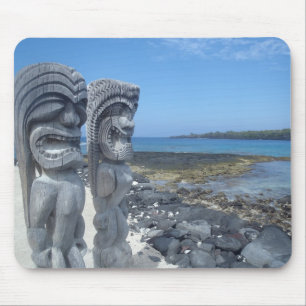 Happy tiki standbeeld Hawaiian mousepad Muismat