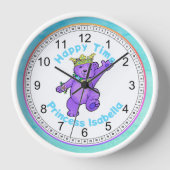 Happy Time dansend Teddy Bear Large Clock (Voorkant)