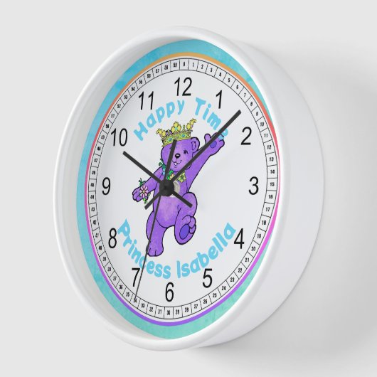 Happy Time dansend Teddy Bear Large Clock (Hoek)