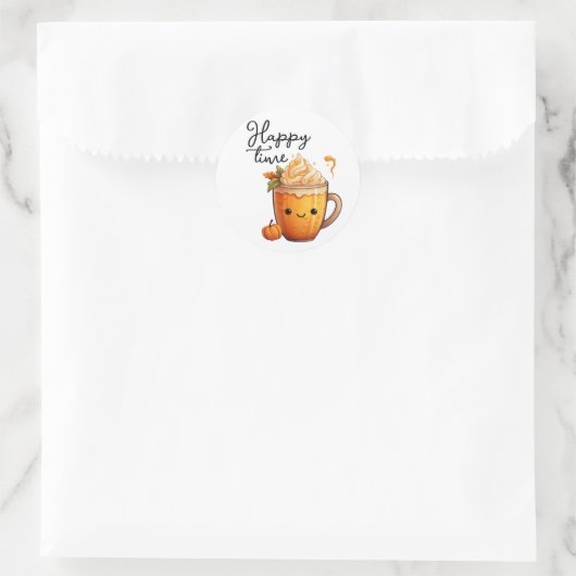 Happy Time Ronde Sticker (Tas)