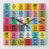 HAPPY TIME VIERKANTE KLOK (Voorkant)