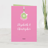 Happy Tin 10th Jubileum 2 fotonamen roze Kaart (Achterkant)