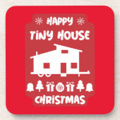 Happy Tiny House Kerstmis Bier Onderzetter (Voorkant)