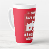Happy Tiny House Kerstmis Latte Mok (Linkerhoek)