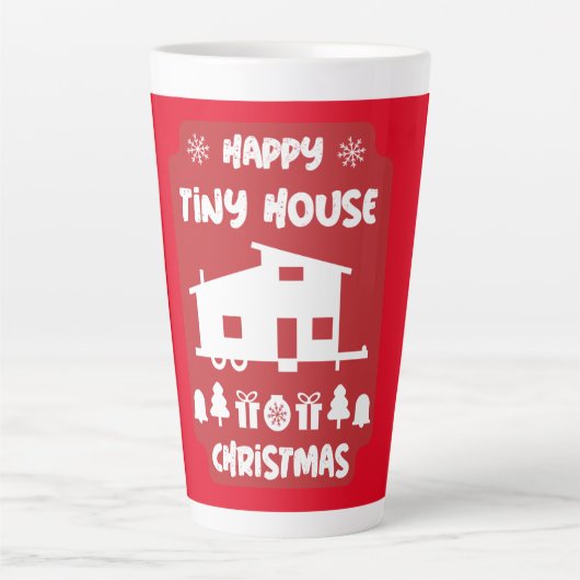 Happy Tiny House Kerstmis Latte Mok (Voorkant)