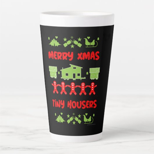 Happy Tiny House Kerstmis Latte Mok (Voorkant)