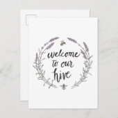 Happy to bee Home Words II | Welkom bij onze Hive Briefkaart (Voorkant / Achterkant)