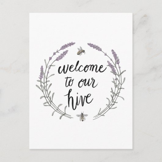 Happy to bee Home Words II | Welkom bij onze Hive Briefkaart (Voorkant)