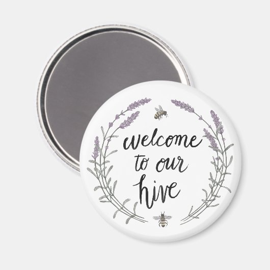 Happy to bee Home Words II | Welkom bij onze Hive Magneet (Voorkant / Achterkant)