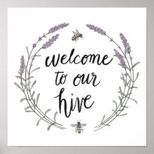 Happy to bee Home Words II   Welkom bij onze Hive Poster