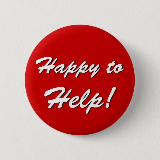 Happy-to-Help-knop Ronde Button 5,7 Cm (Voorkant)