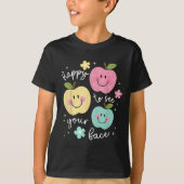 Happy To See Your Face Groovy Smile Face Teacher  T-shirt (Voorkant)