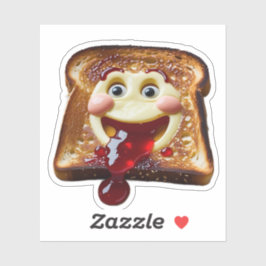 Happy Toast met Jam Sticker | Druppelende gelei & 