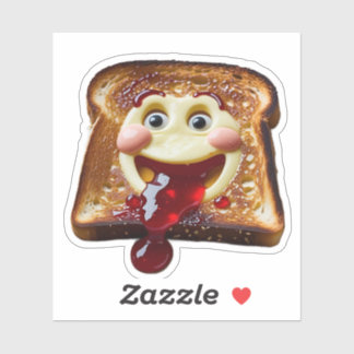 Happy Toast met Jam Sticker | Druppelende gelei & 