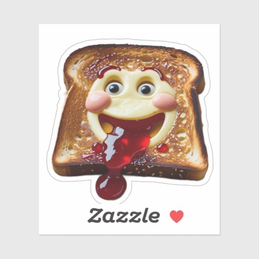 Happy Toast met Jam Sticker | Druppelende gelei &  (Vel)
