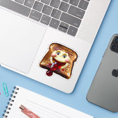 Happy Toast met Jam Sticker | Druppelende gelei &  (Laptop met iPhone)