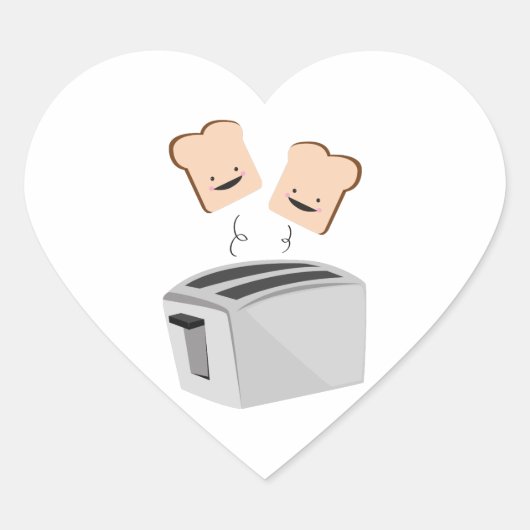 Happy Toaster Hart Sticker (Voorkant)