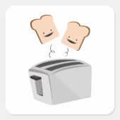 Happy Toaster Vierkante Sticker (Voorkant)