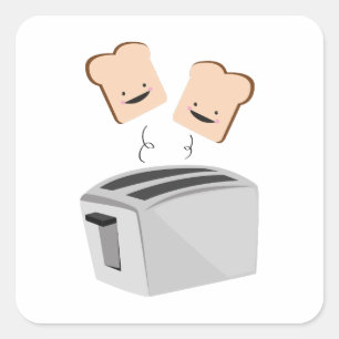 Happy Toaster Vierkante Sticker