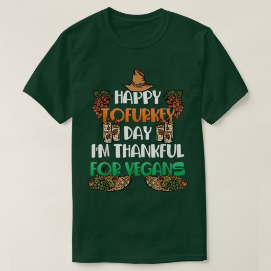 Happy Tofurkey Day Vegans for Vegetarian Tofu Love T-shirt (Design voorkant)