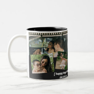 Happy Together – gepersonaliseerde foto-Mok met 3  Tweekleurige Koffiemok