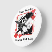 Happy Together vloeiend van liefde hart Lijst Wall Ronde Klok (Hoek)