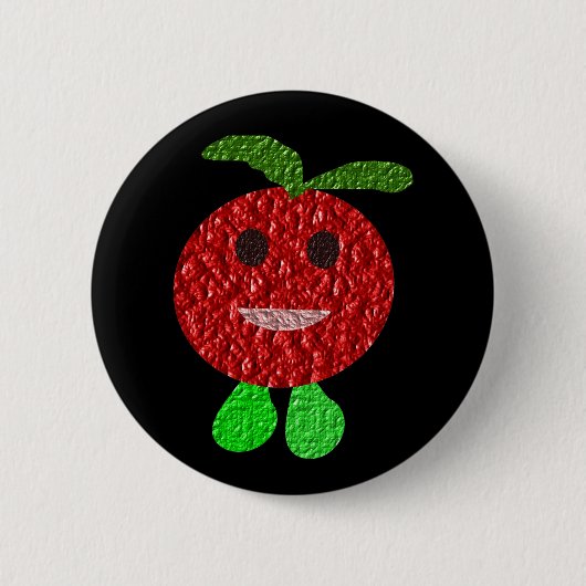 Happy Tomato-Button Ronde Button 5,7 Cm (Voorkant)