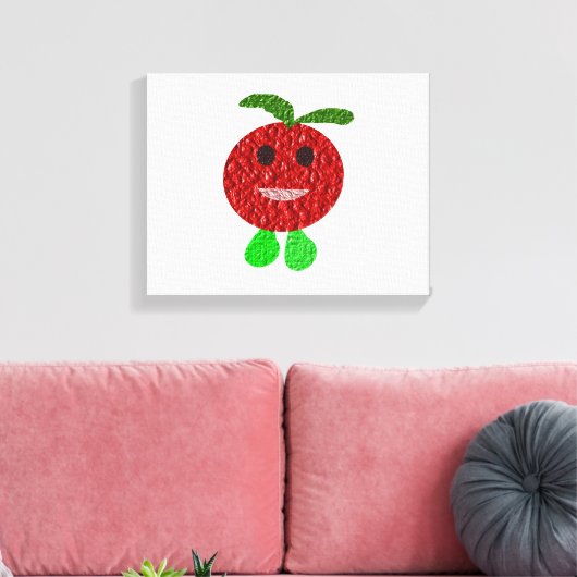 Happy Tomato Canvas afdrukken (Insitu (Woonkamer))
