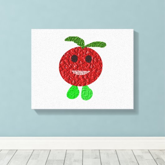 Happy Tomato Canvas afdrukken (Insitu (Houten vloer))