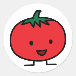 Happy Tomato Red Vegetable Fruit Ronde Sticker