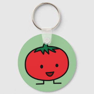 Happy Tomato Red Vegetable Fruit Sleutelhanger