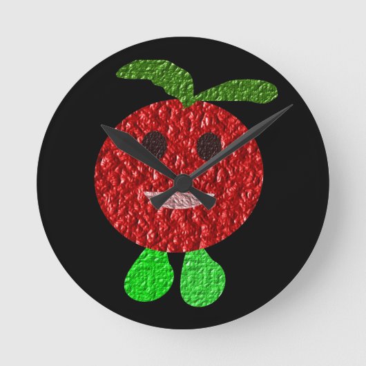 Happy Tomato Wall Clock Ronde Klok (Voorkant)