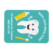 Happy Tooth aangepaste tekstmagneet Magneet (Horizontaal)