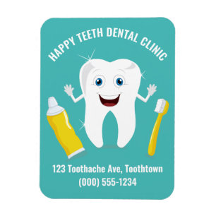 Happy Tooth aangepaste tekstmagneet Magneet