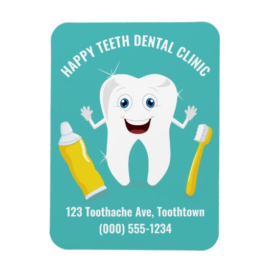 Happy Tooth aangepaste tekstmagneet Magneet (Verticaal)