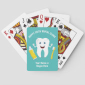 Happy Tooth aangepaste tekstspeelkaarten Pokerkaarten (Achterkant)