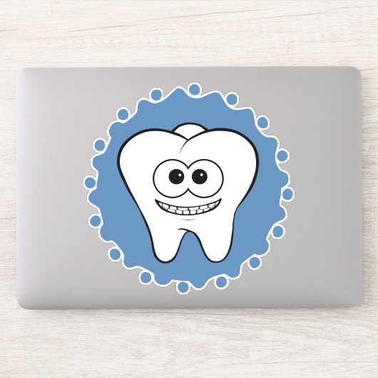 Happy Tooth Blue Sticker (Computer)