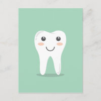 Happy Tooth cartoon tandarts die tandenborstel bor