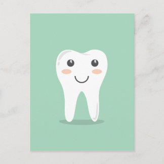Happy Tooth cartoon tandarts die tandenborstel bor Briefkaart
