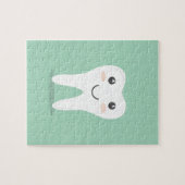 Happy Tooth cartoon tandarts die tandenborstel bor Legpuzzel (Horizontaal)